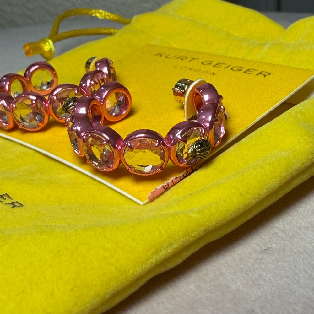 Kurt Geiger Pink and Gold earrings